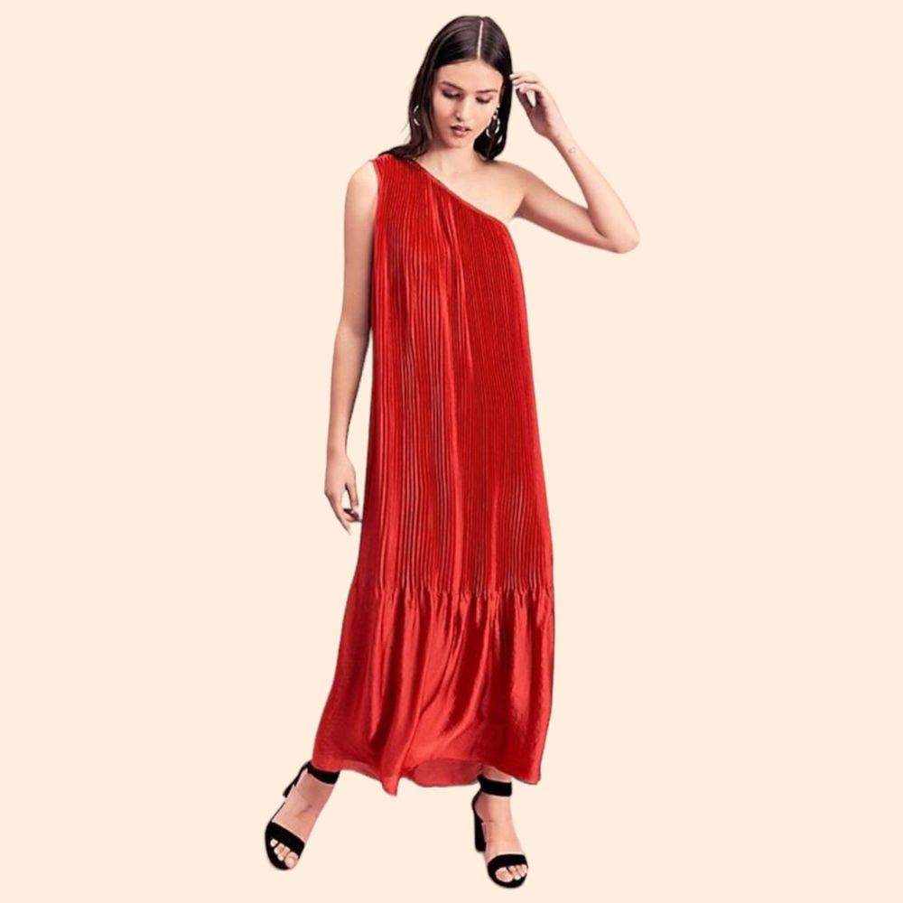 NEW Free People Chelsea Pleated Red Dress